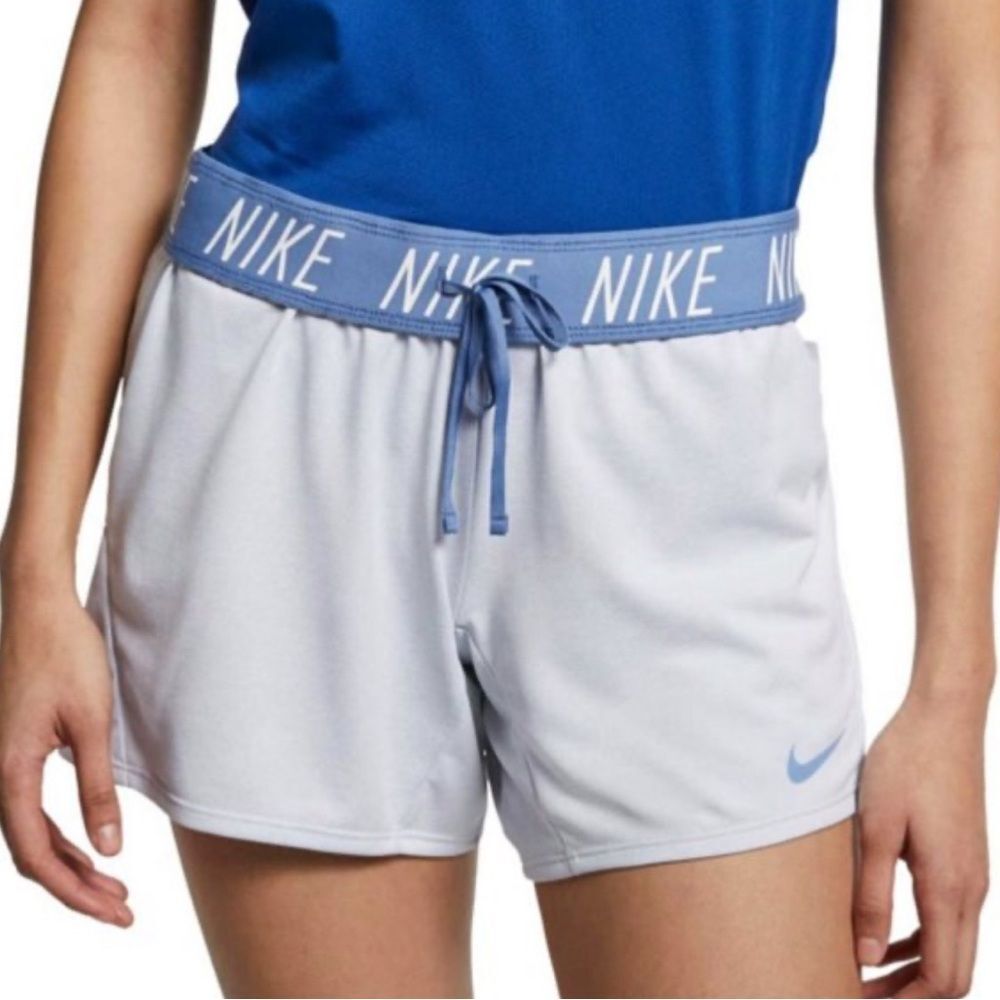 Dry Training Shorts Pure Platinum White and Indigo Blue Nike Size Medium